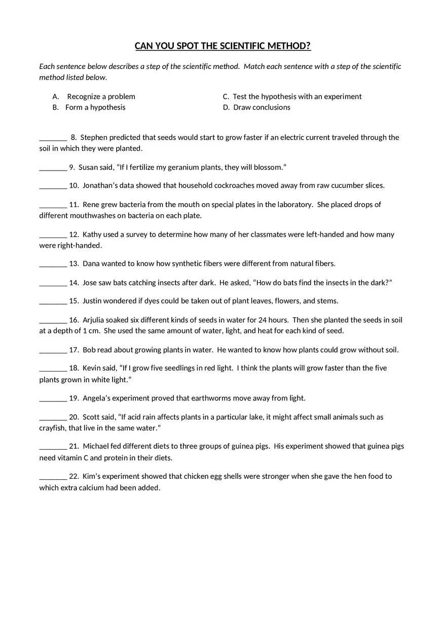 Scientific Method - Worksheet - Page 2