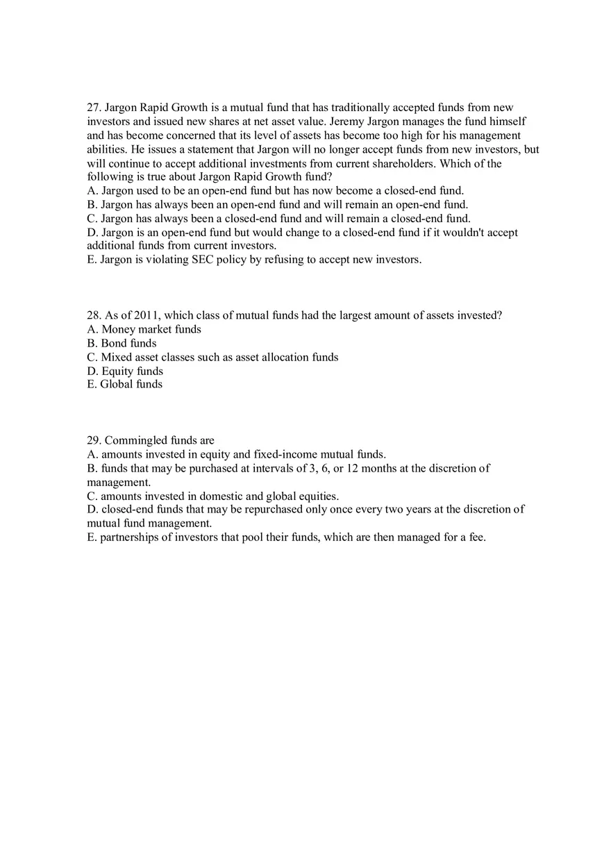 Mutual Funds and Other Investment Companies Quiz Part 1 - Page 8