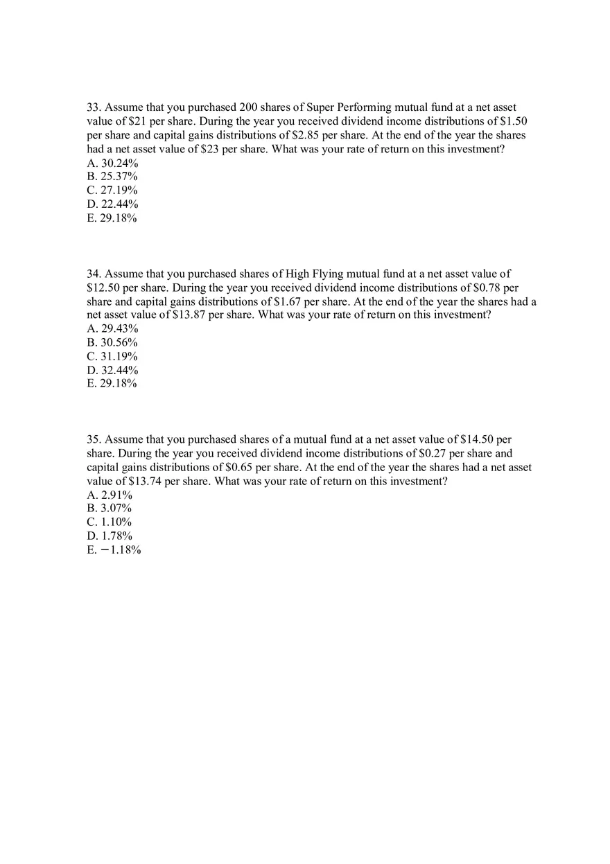 Mutual Funds and Other Investment Companies Quiz Part 1 - Page 10