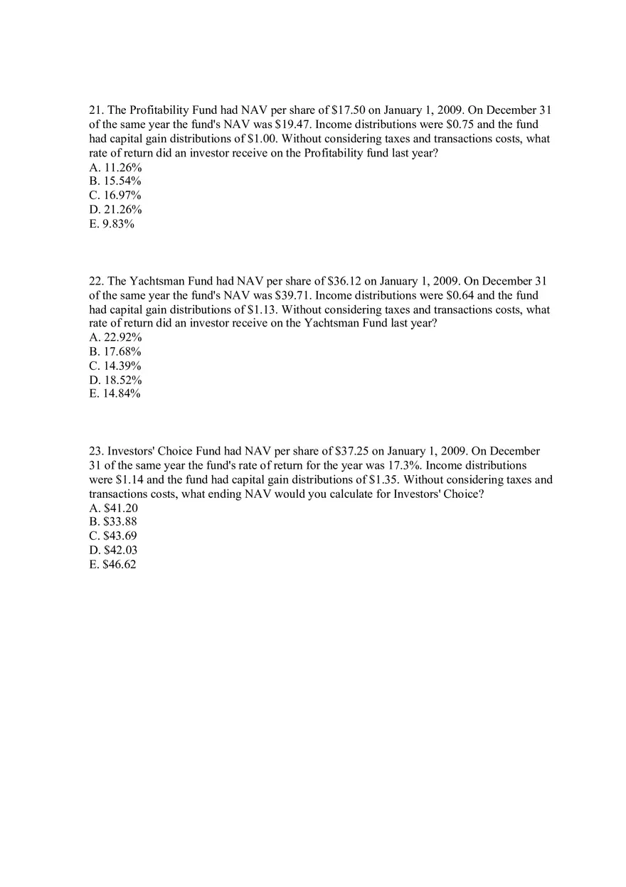 Mutual Funds and Other Investment Companies Quiz Part 1 - Page 6