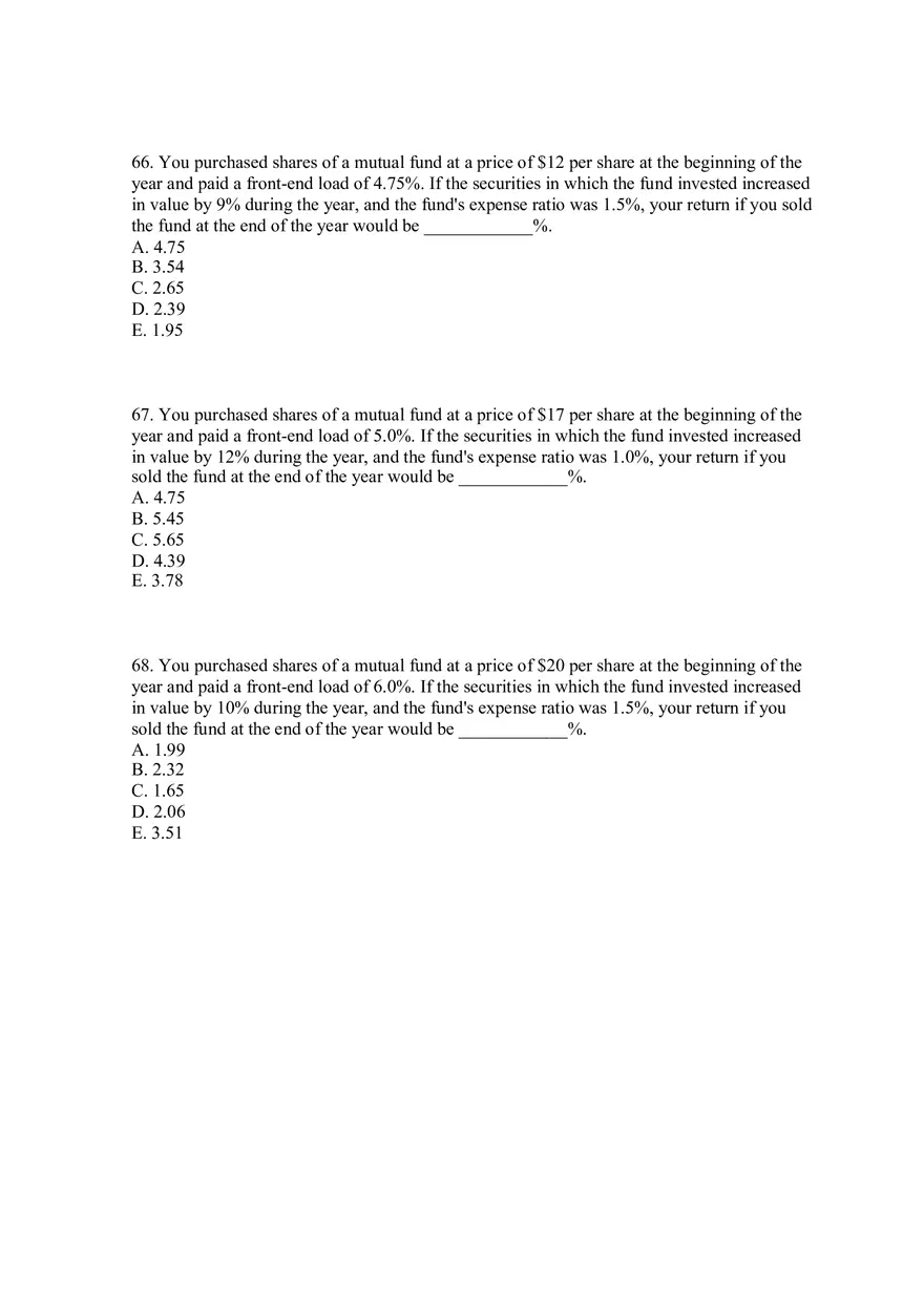 Mutual Funds and Other Investment Companies Quiz Part 2 - Page 9