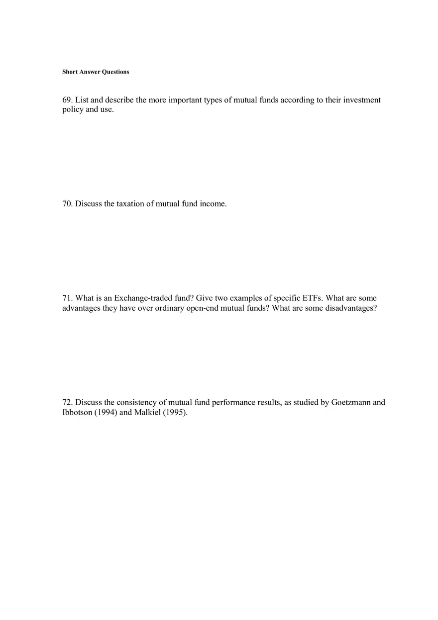 Mutual Funds and Other Investment Companies Quiz Part 2 - Page 10
