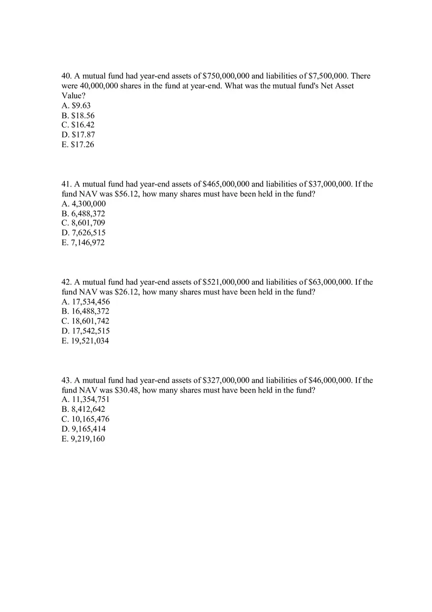Mutual Funds and Other Investment Companies Quiz Part 2 - Page 2