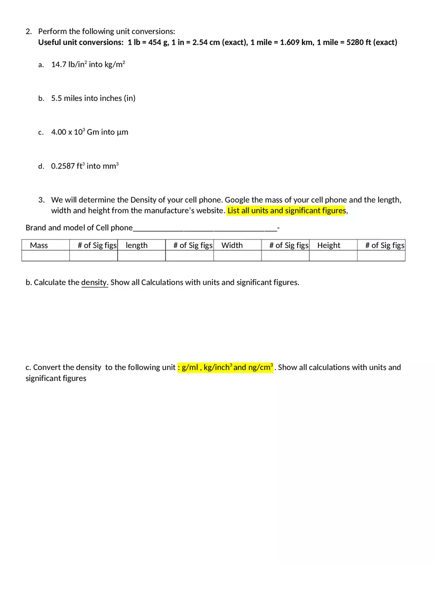 Significant Figures Assignment - Page 2