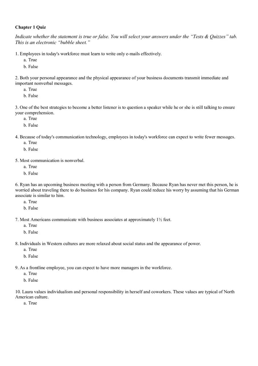 Strategic Management Chapter 1 (30 Questions) - Page 1