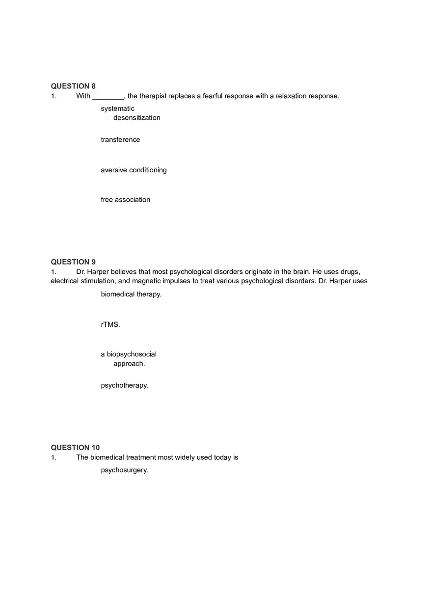 Psychotherapy and Historical Treatments in Psychology Part 1 - Page 4