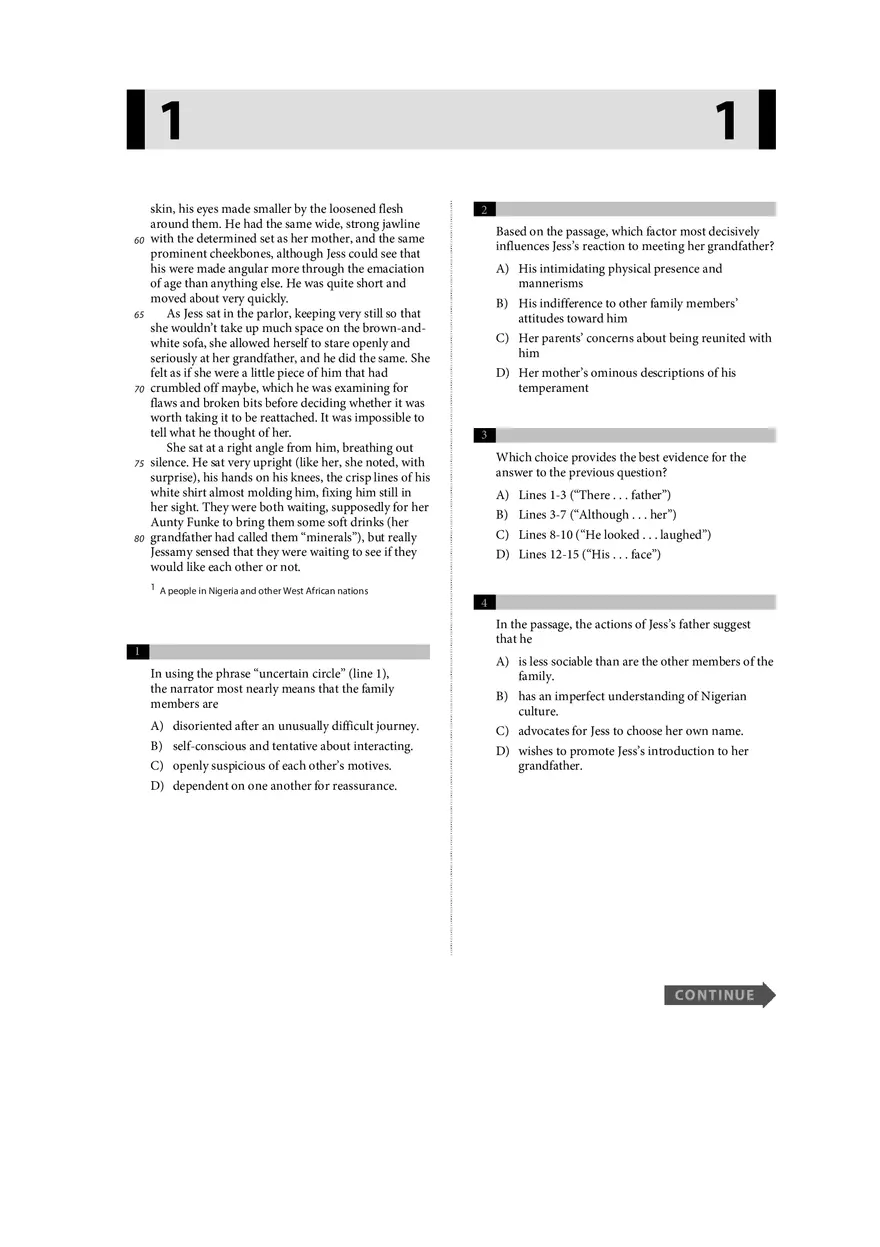 Reading Literature Test Part 1 - Page 2