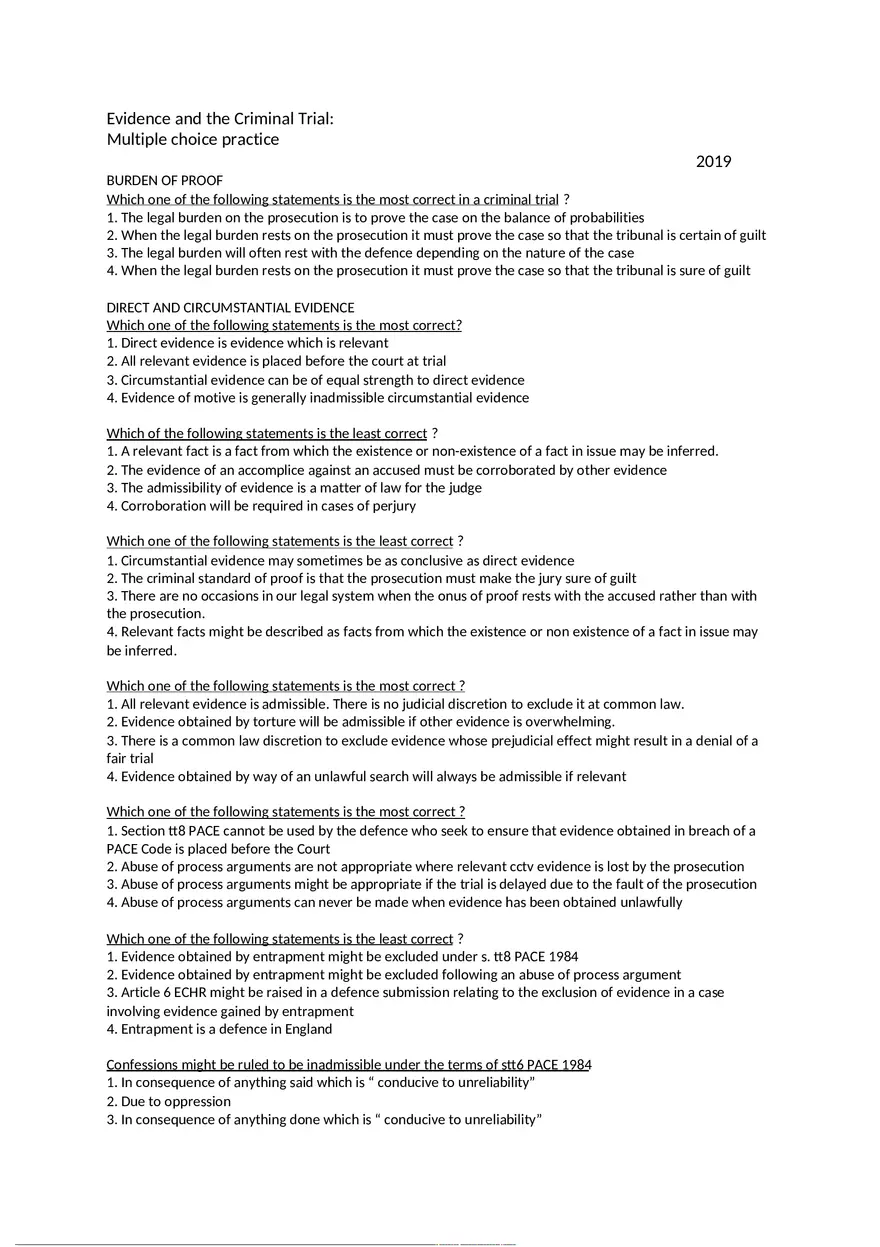 Evidence and the Criminal Trial - Page 1