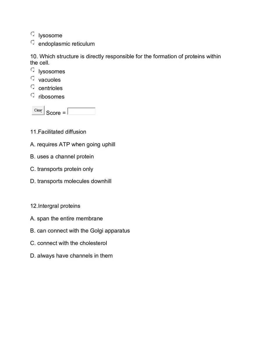 Anatomy and Physiology Test I - Page 3