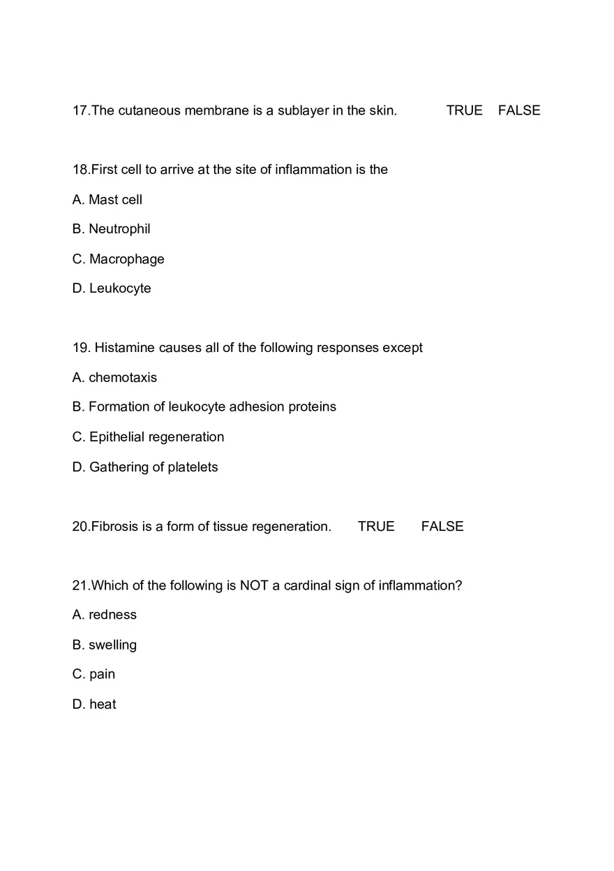Anatomy and Physiology Test I - Page 5