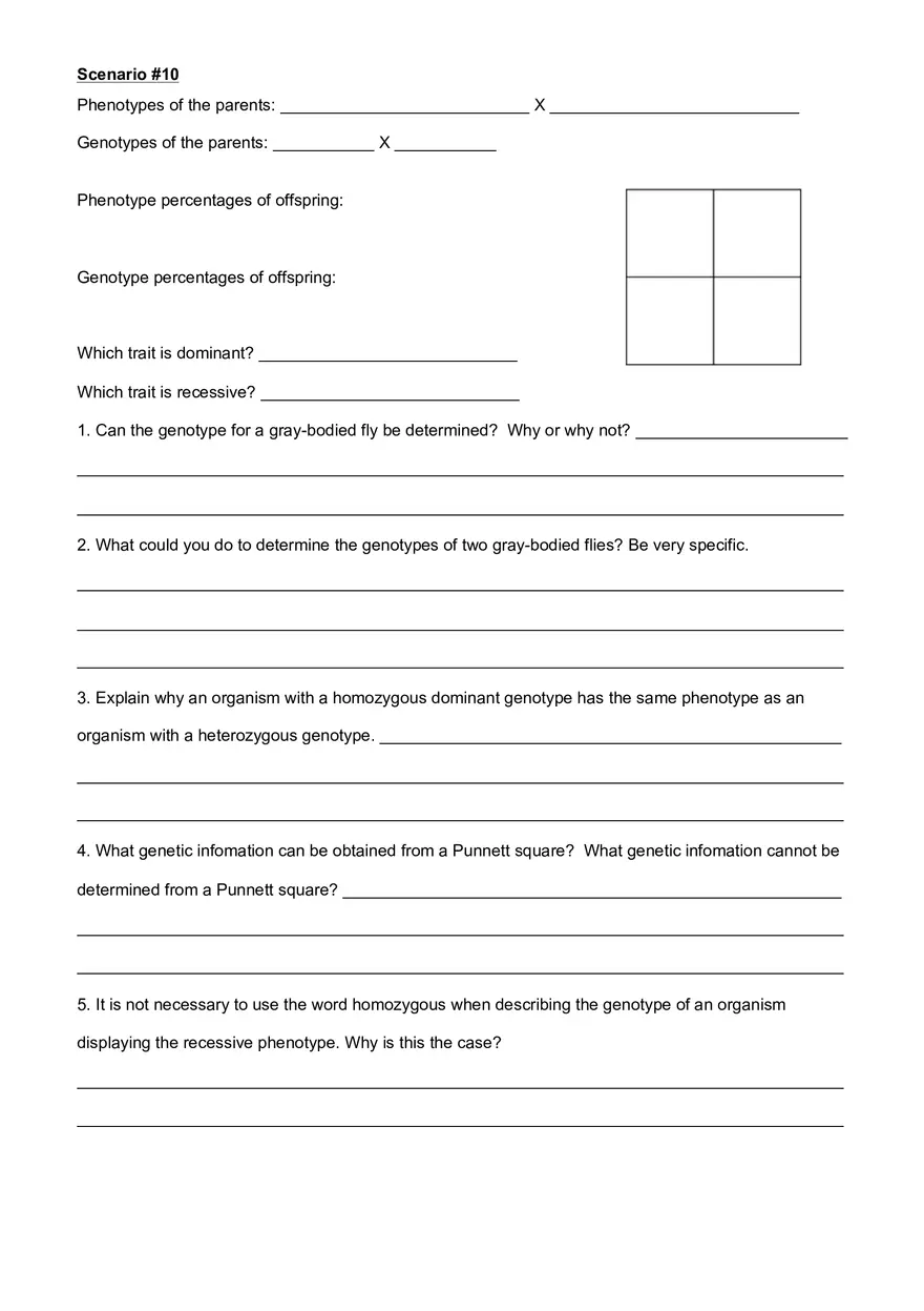 Virtual Punnett Square Lab - Page 5