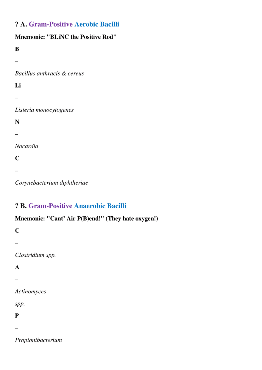 Gram-Positive Aerobic Bacilli - Page 1