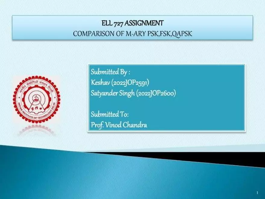 Introduction to M-ary PSK, QAPSK and FSK - Page 1