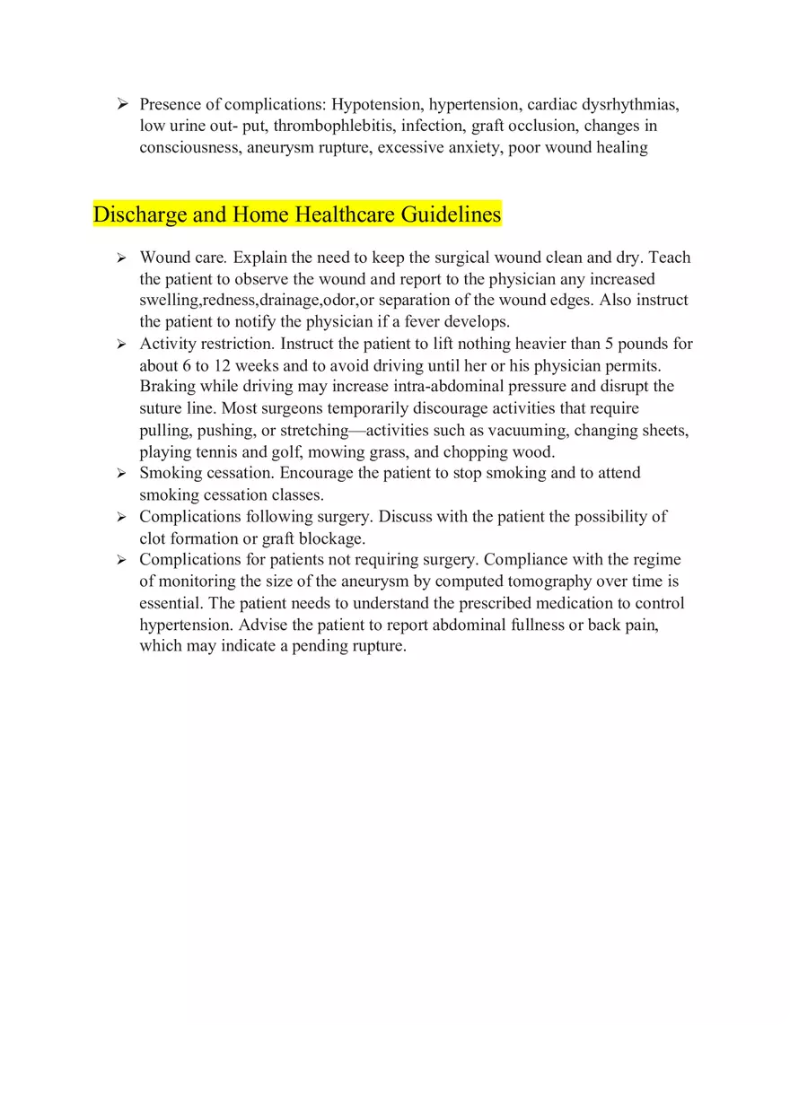 Abdominal Aortic Aneurysm Nursing Care Plan Management - Page 4