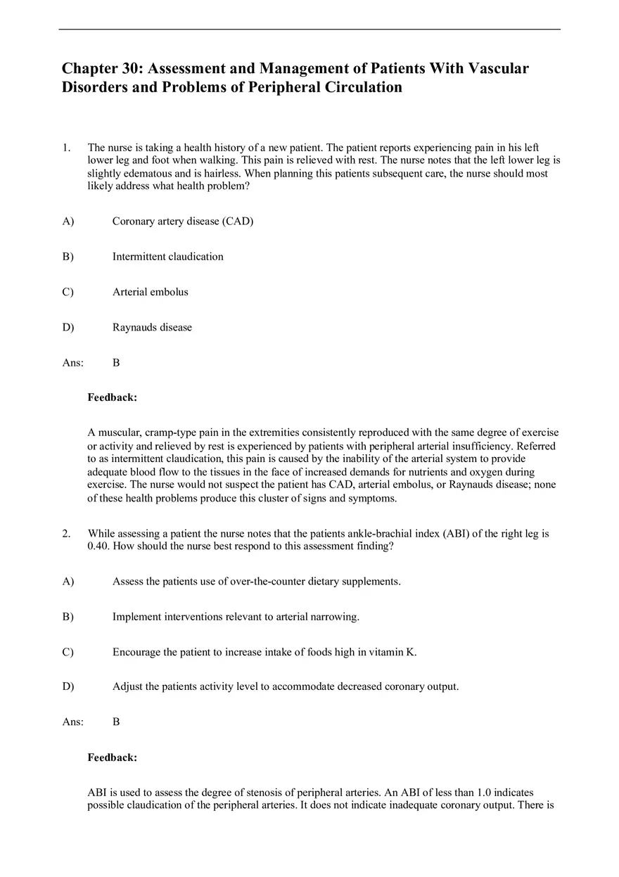 Assessment and Management of Patients With Vascular Disorders - Page 1