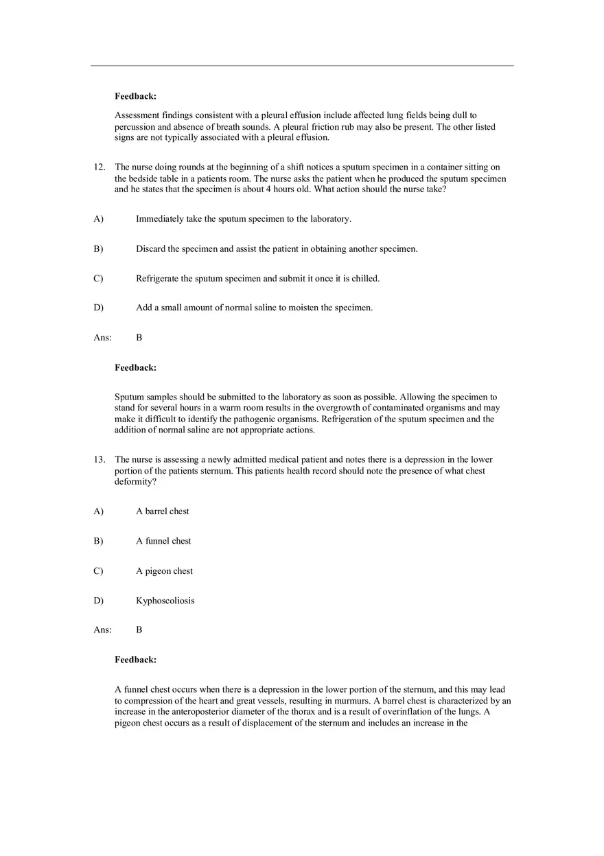 Assessment of Respiratory Function Test Bank Answers - Page 14