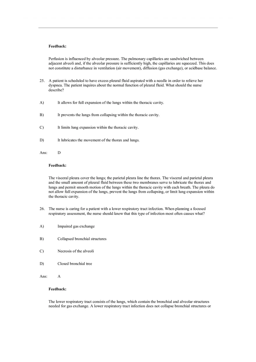 Assessment of Respiratory Function Test Bank Answers - Page 4