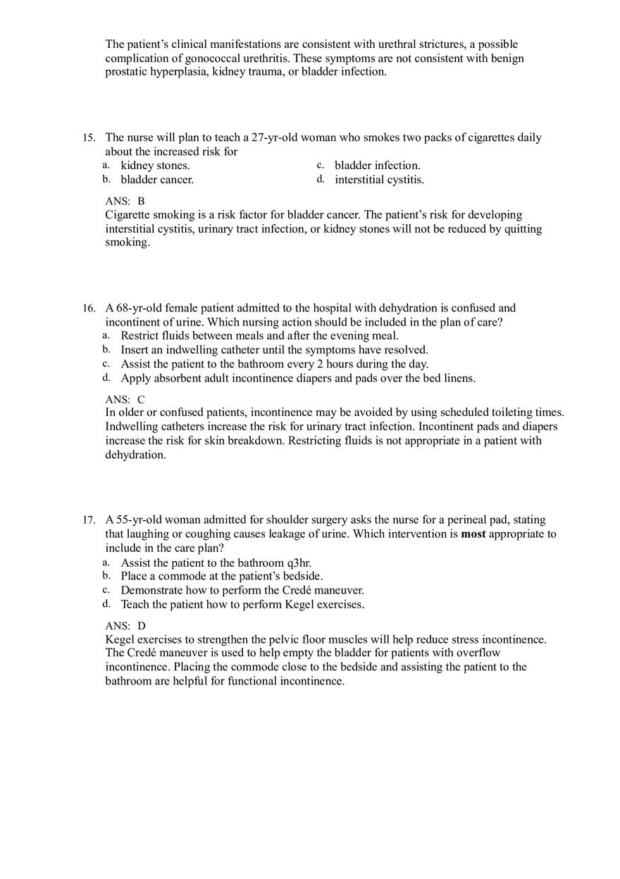 Renal and Urologic Problems Lewis Test Bank - Page 9