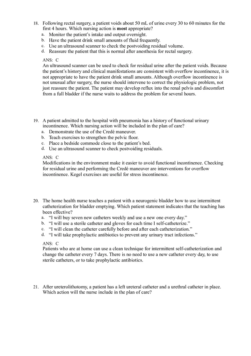 Renal and Urologic Problems Lewis Test Bank - Page 10