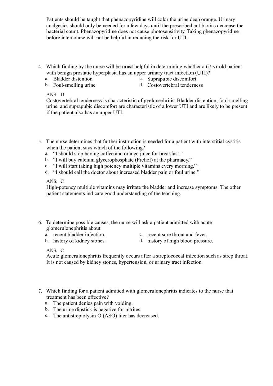 Renal and Urologic Problems Lewis Test Bank - Page 2