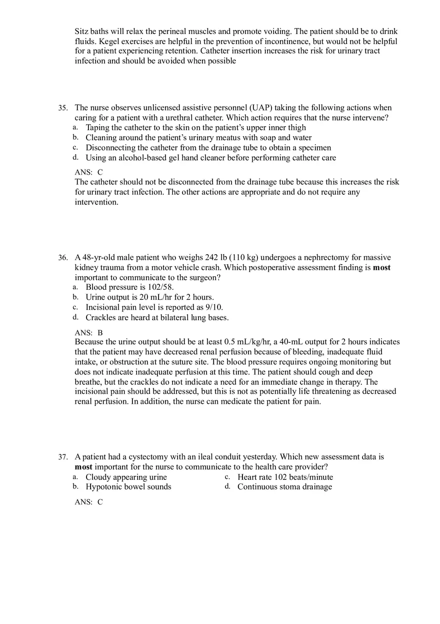 Renal and Urologic Problems Lewis Test Bank - Page 3