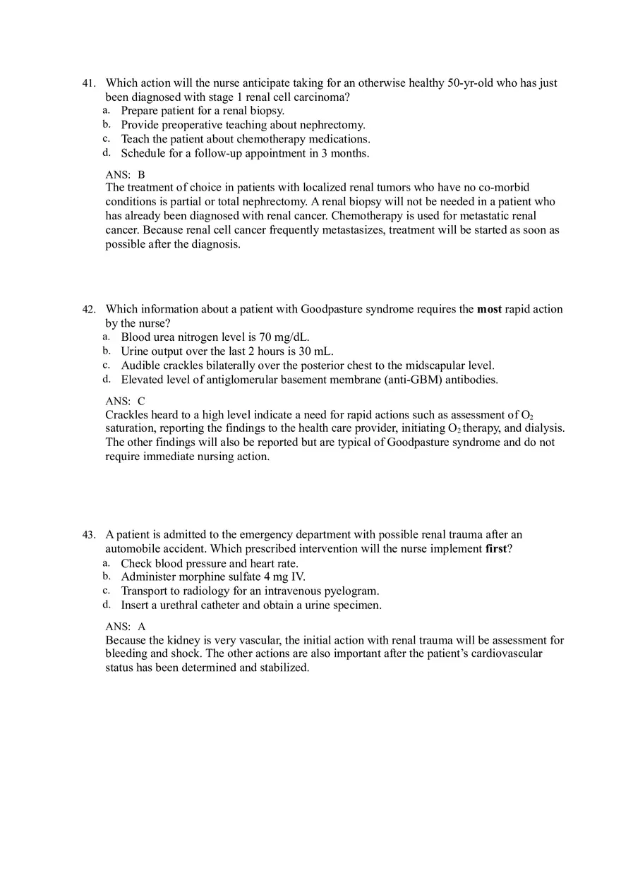 Renal and Urologic Problems Lewis Test Bank - Page 5