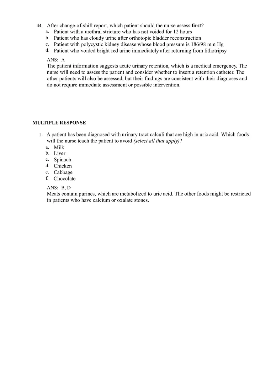 Renal and Urologic Problems Lewis Test Bank - Page 6
