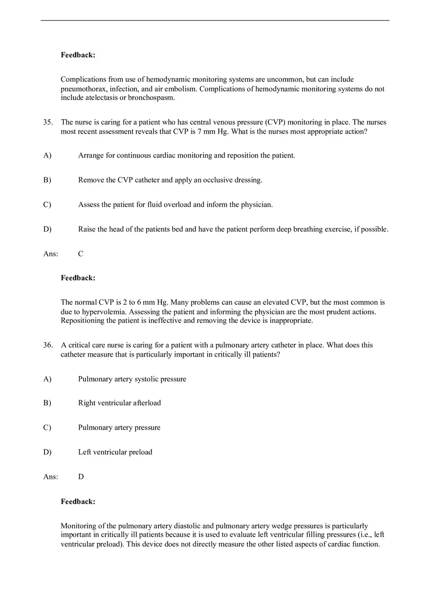 Assessment of Cardiovascular Function Test Bank - Page 8