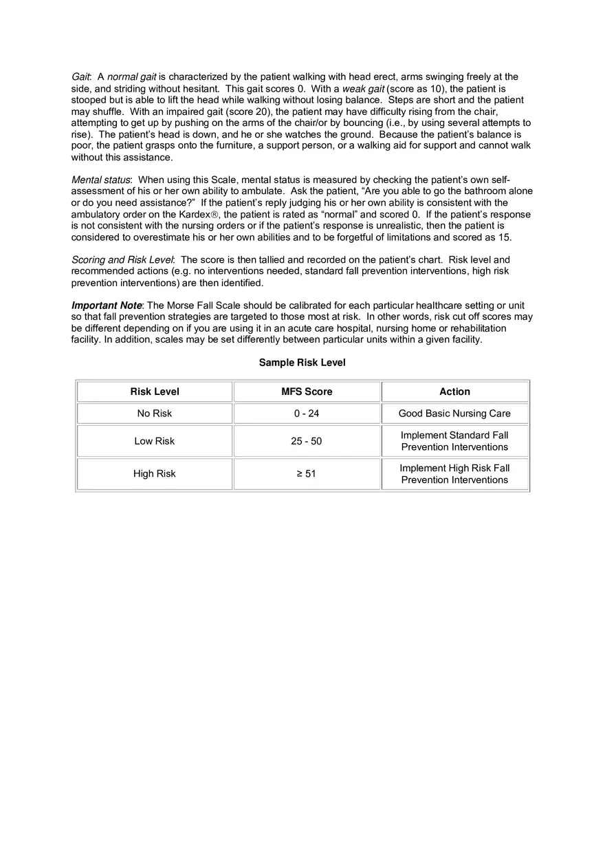Morse Fall Scale - Page 2