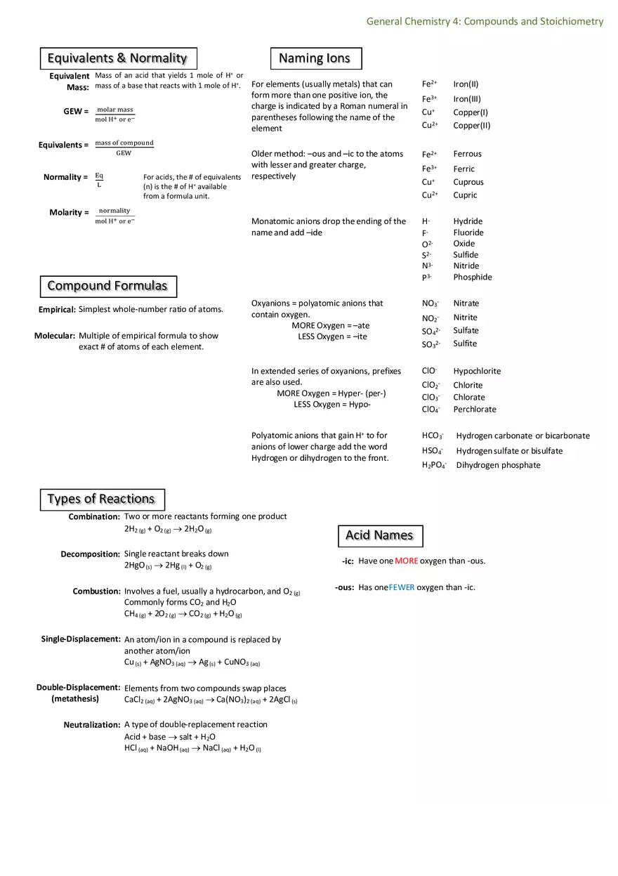 Notes for General Chemistry - Page 6