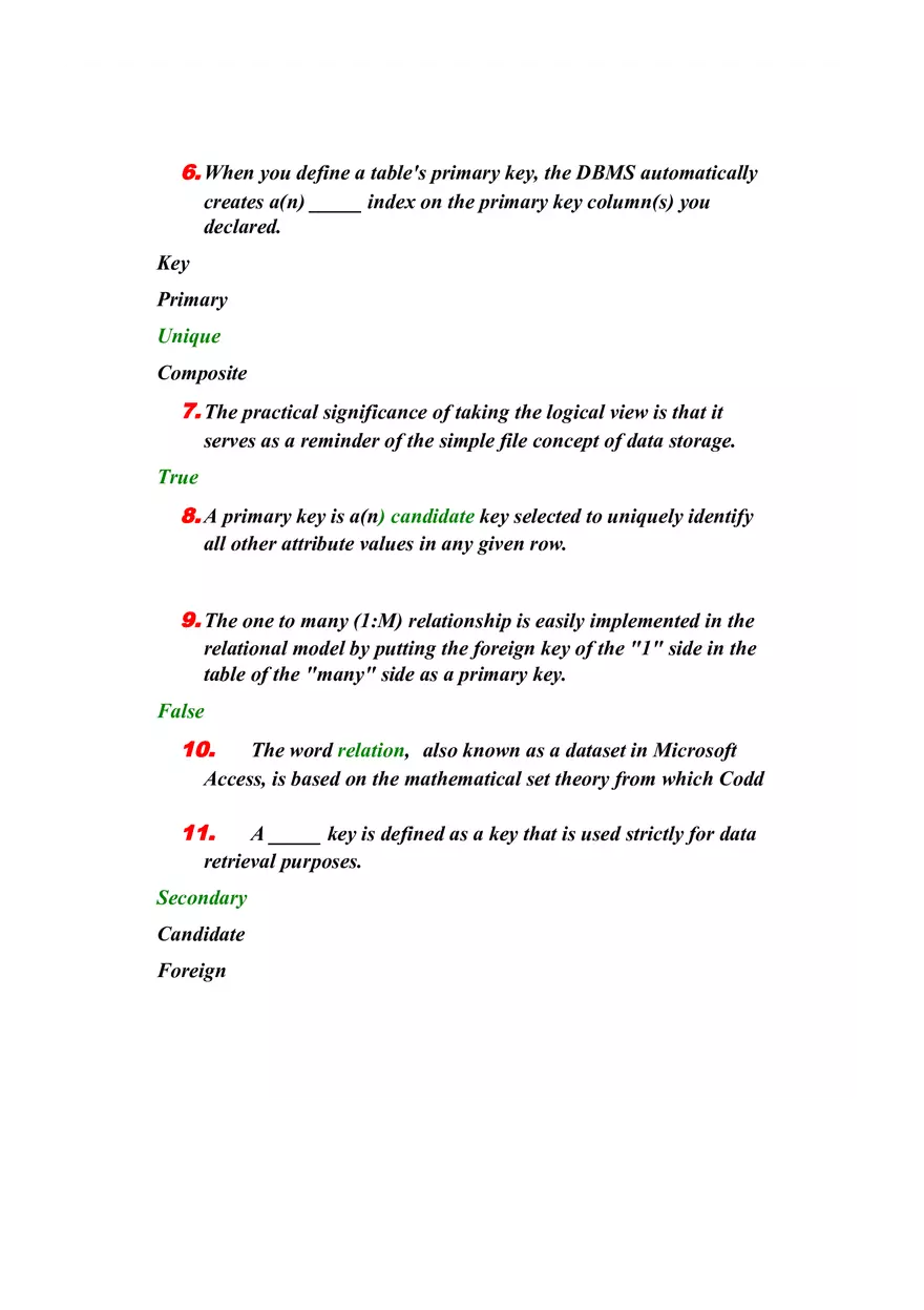 Quiz Lesson III - Data Management Foundations - Page 2