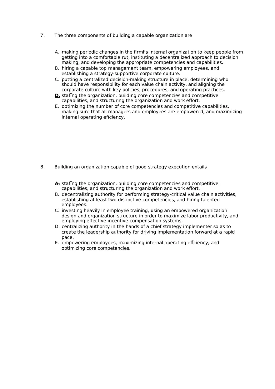 Superior Strategy Execution-Another Path to Competitive Advantage Answer Key 1 - Page 4