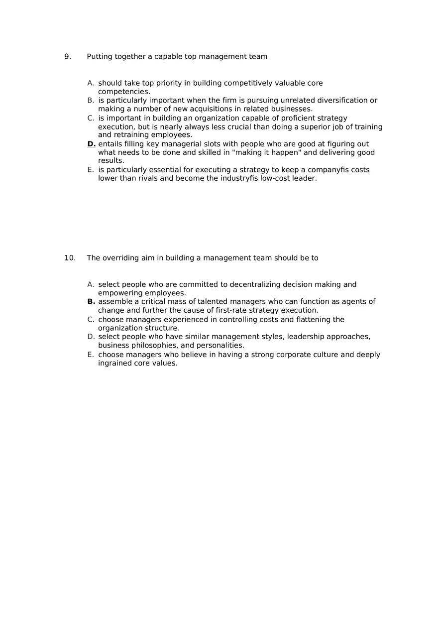 Superior Strategy Execution-Another Path to Competitive Advantage Answer Key 1 - Page 5