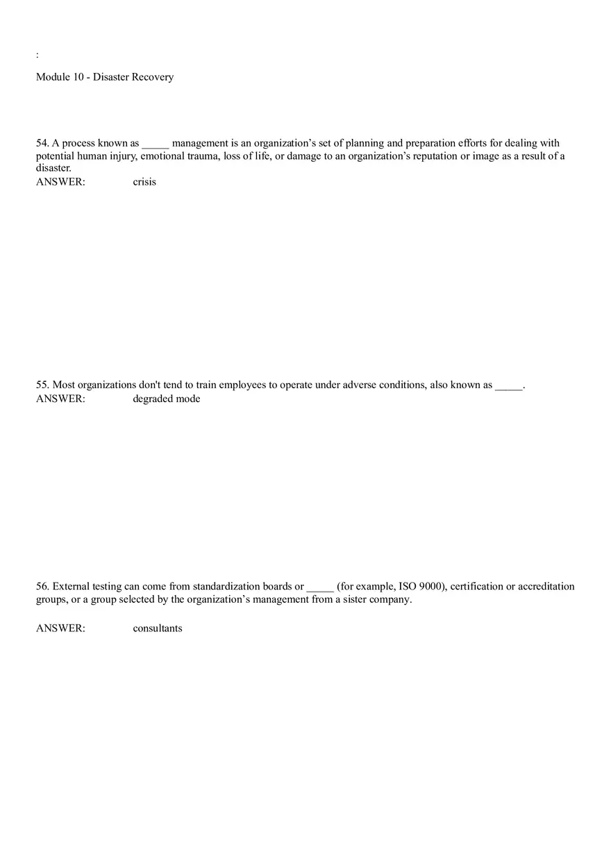 Module 10 - Disaster Recovery Answer Key Part 3 - Page 2