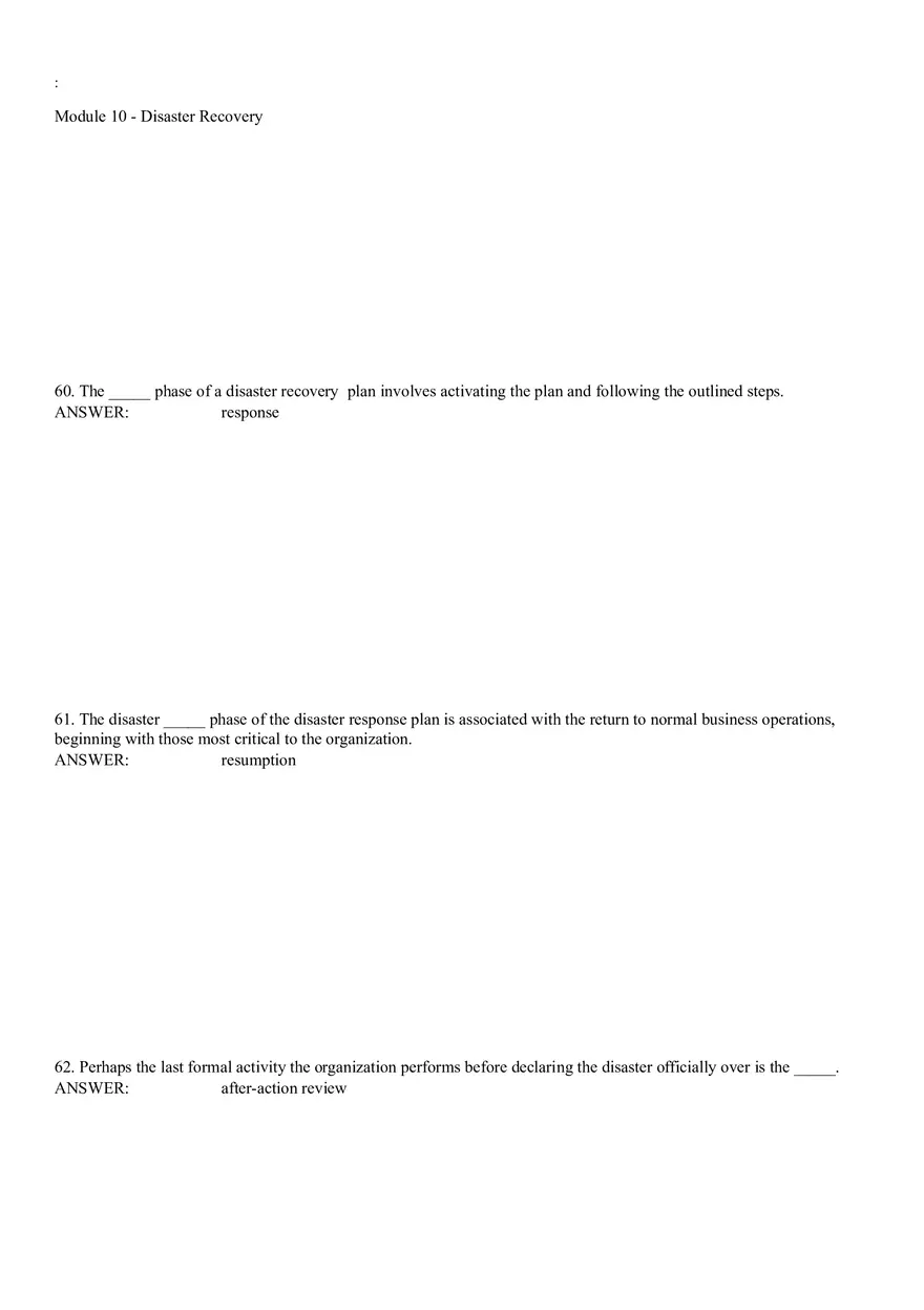 Module 10 - Disaster Recovery Answer Key Part 3 - Page 4