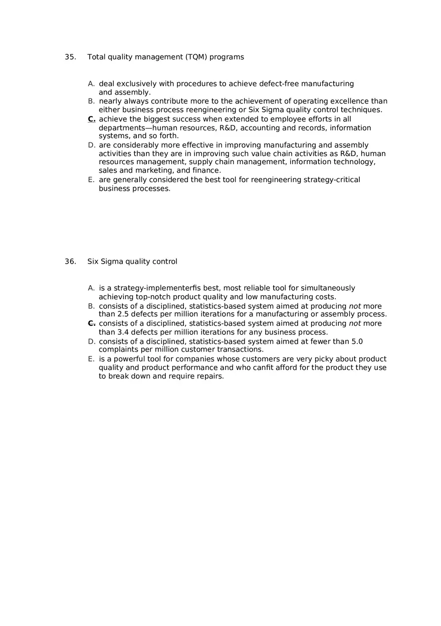 Superior Strategy Execution-Another Path to Competitive Advantage Answer Key 2 - Page 8