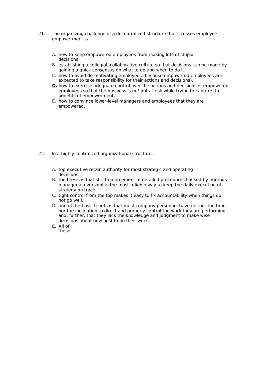 Superior Strategy Execution-Another Path to Competitive Advantage Answer Key 2 - Page 1