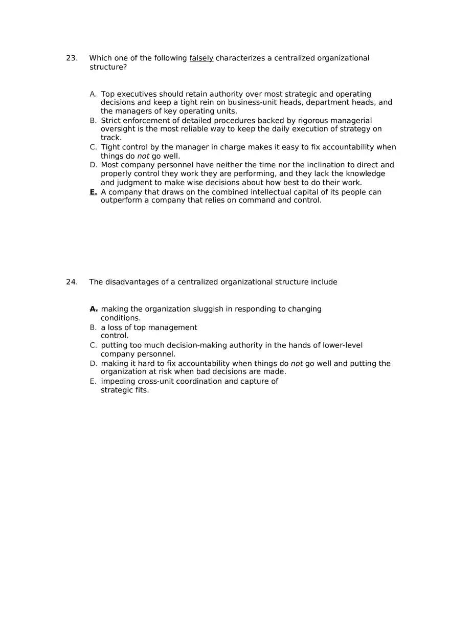 Superior Strategy Execution-Another Path to Competitive Advantage Answer Key 2 - Page 2