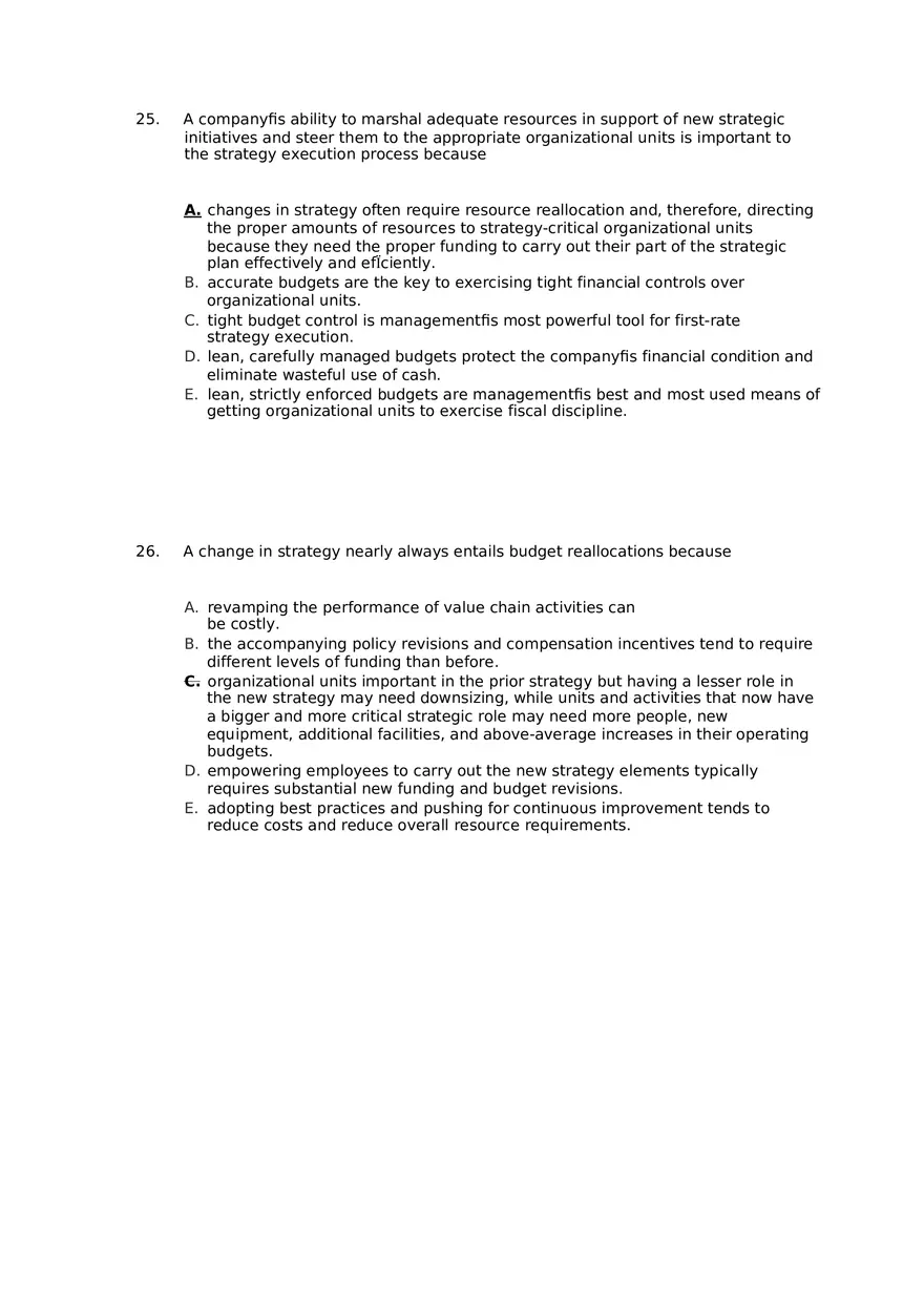 Superior Strategy Execution-Another Path to Competitive Advantage Answer Key 2 - Page 3