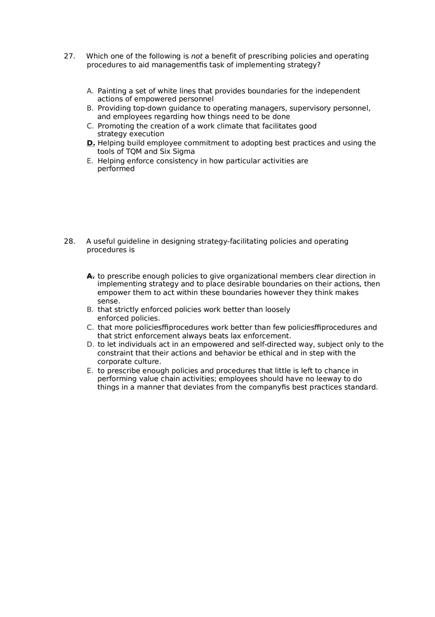 Superior Strategy Execution-Another Path to Competitive Advantage Answer Key 2 - Page 4