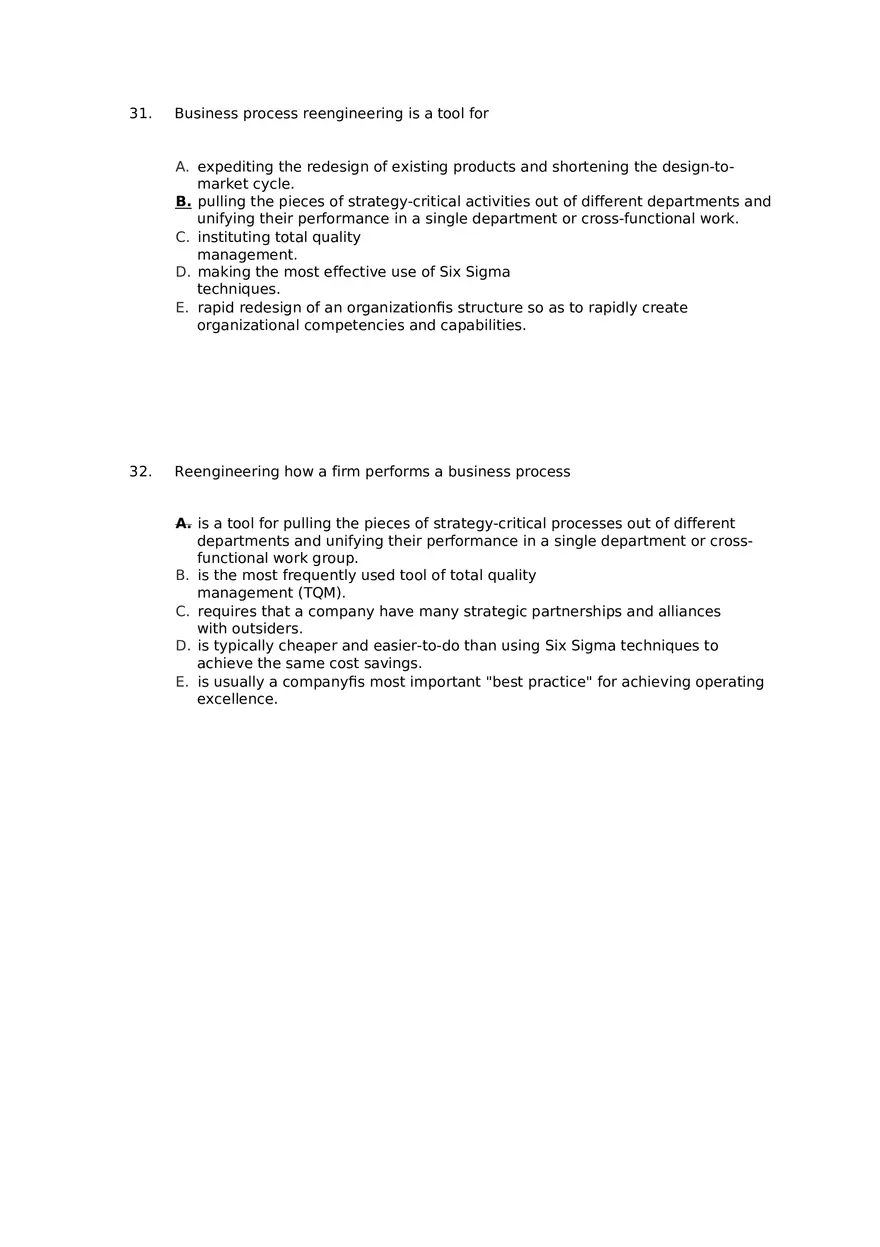 Superior Strategy Execution-Another Path to Competitive Advantage Answer Key 2 - Page 6