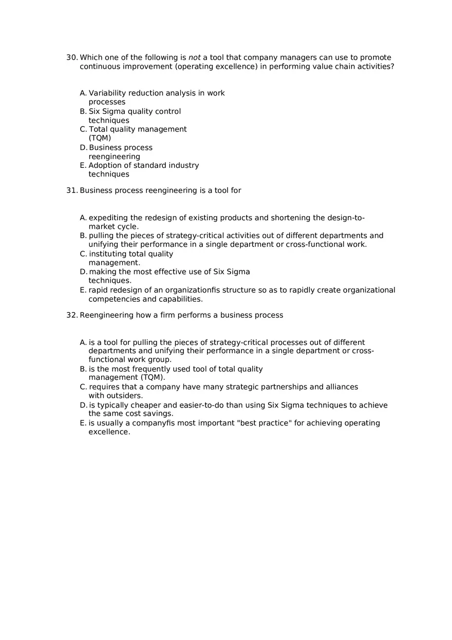 Superior Strategy Execution-Another Path to Competitive Advantage Assignment 2 - Page 1