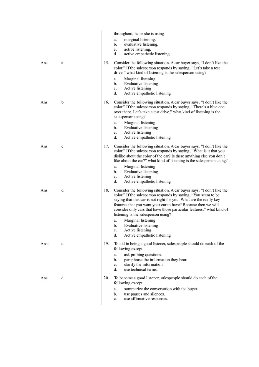 Communicating Effectively with Diverse Customers (Answer Key) - Page 3