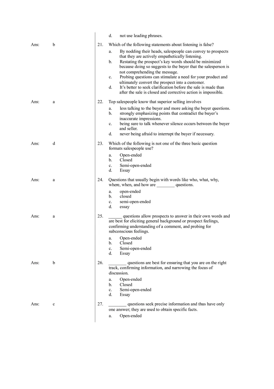 Communicating Effectively with Diverse Customers (Answer Key) - Page 4