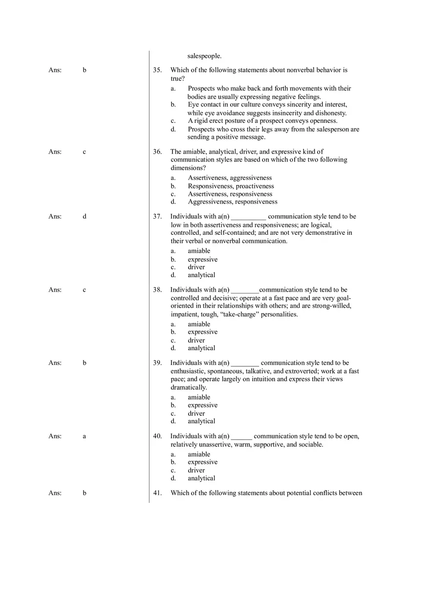 Communicating Effectively with Diverse Customers (Answer Key) - Page 6