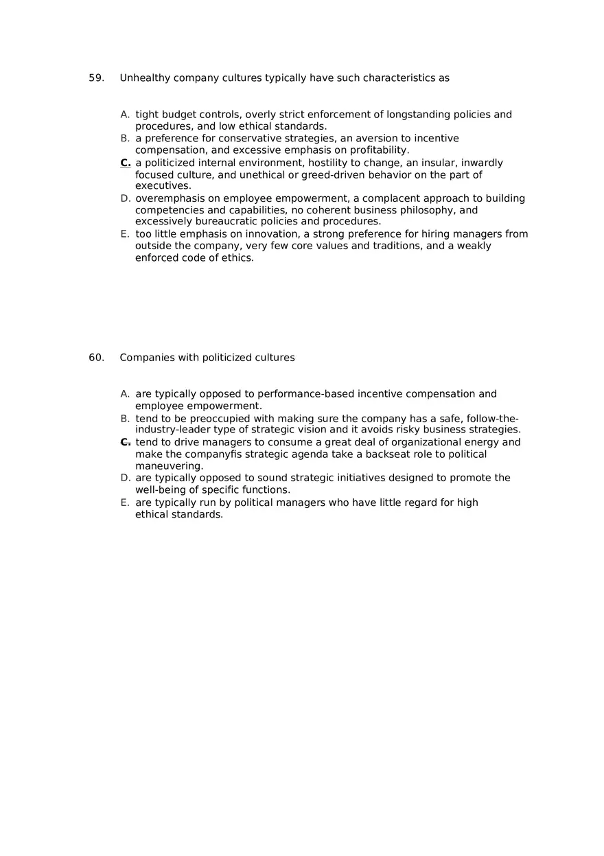 Superior Strategy Execution-Another Path to Competitive Advantage Answer Key 3 - Page 10