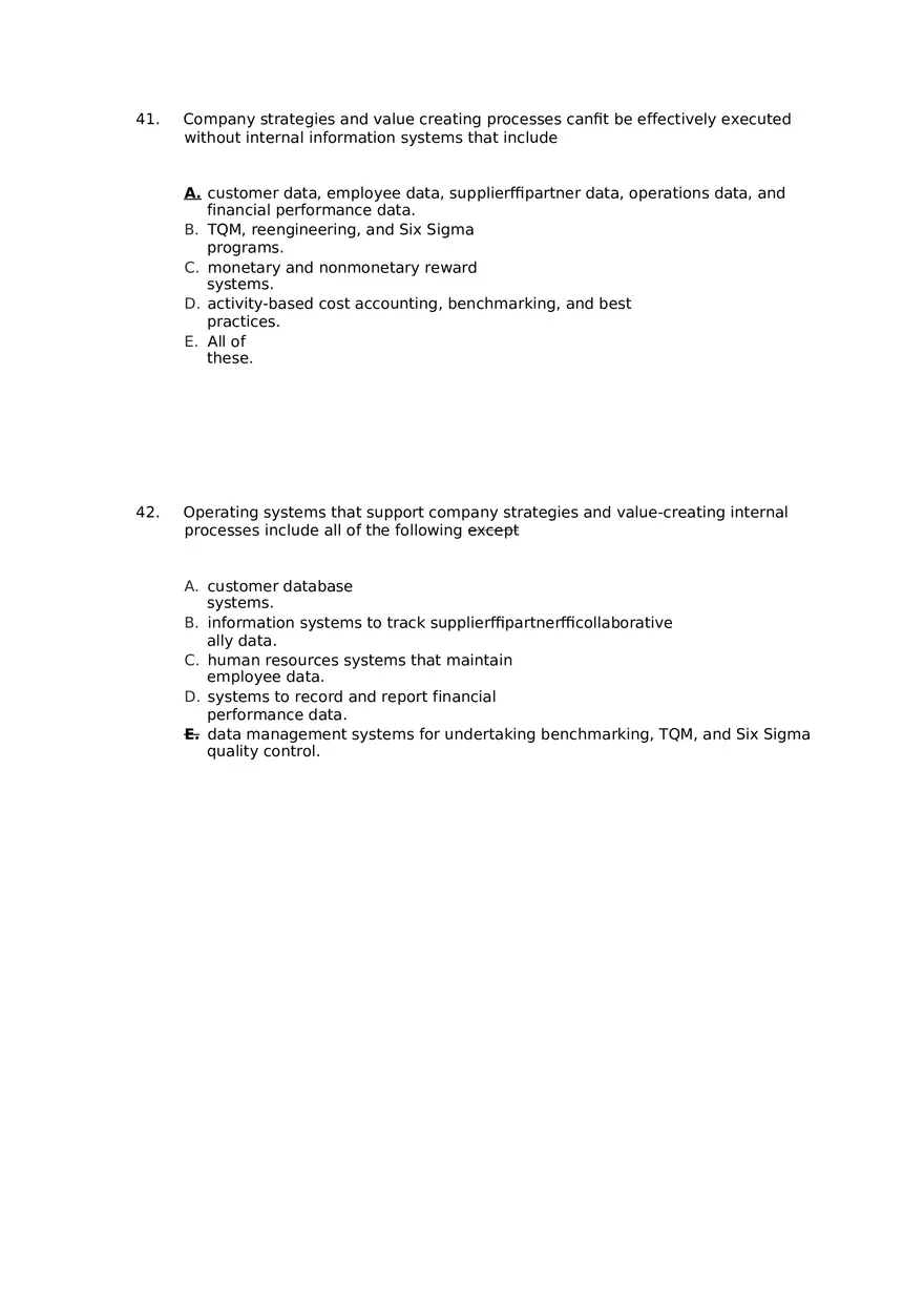 Superior Strategy Execution-Another Path to Competitive Advantage Answer Key 3 - Page 1