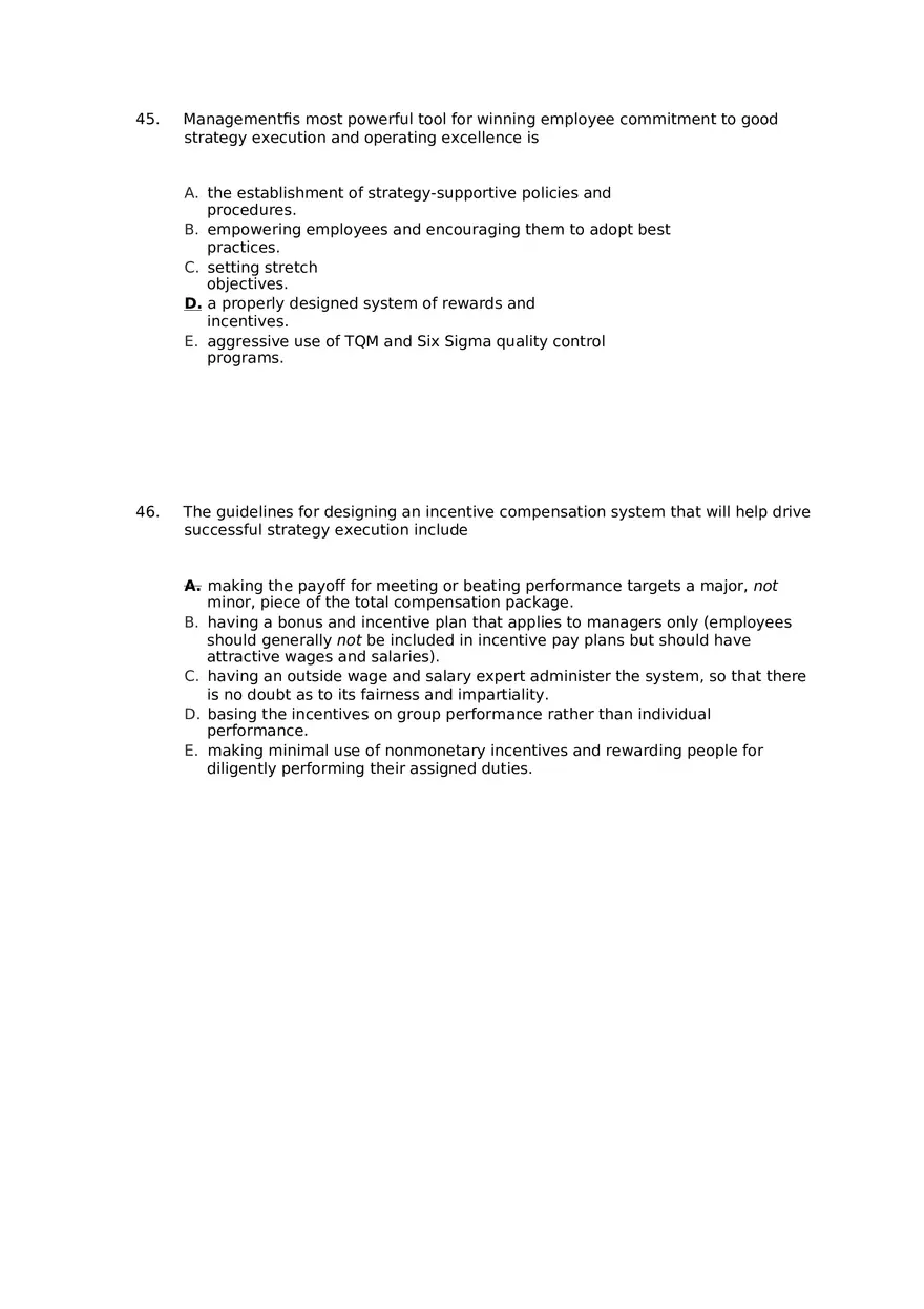 Superior Strategy Execution-Another Path to Competitive Advantage Answer Key 3 - Page 3