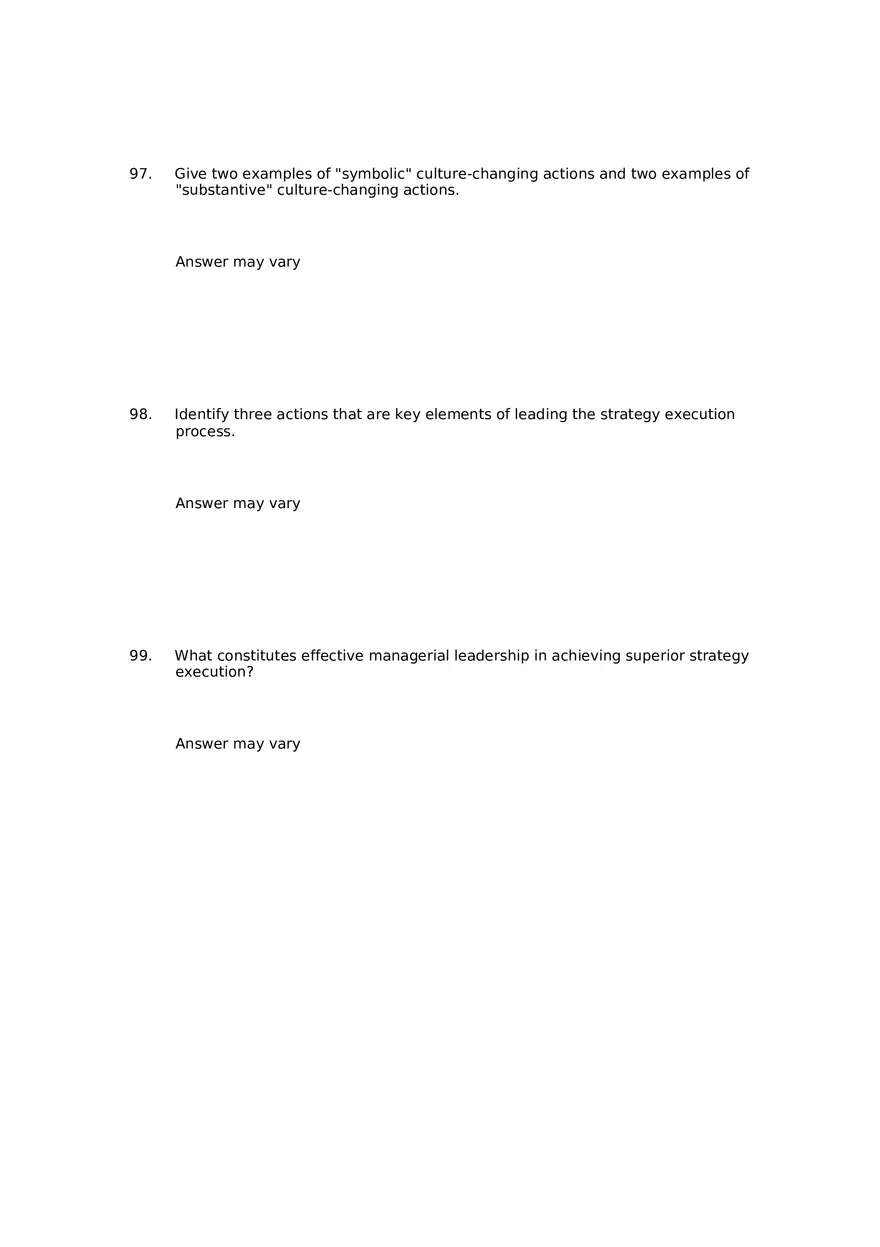 Superior Strategy Execution-Another Path to Competitive Advantage Answer Key 4 - Page 7