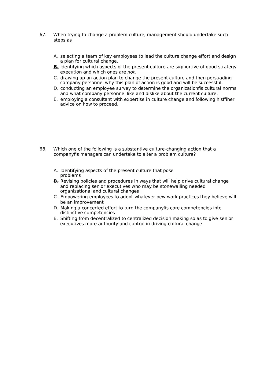Superior Strategy Execution-Another Path to Competitive Advantage Answer Key 4 - Page 9